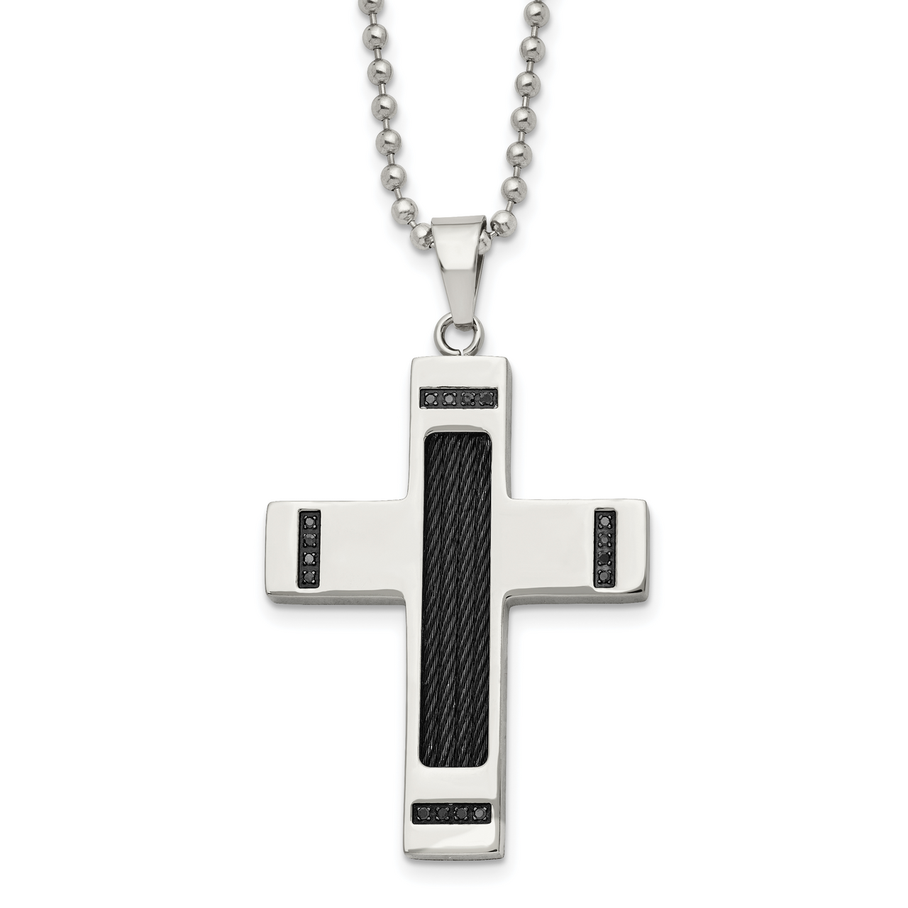 J.P. Army Men's Jewelry Stainless Steel 24 Inch Cable Cross Pendant Necklace  - JCPenney