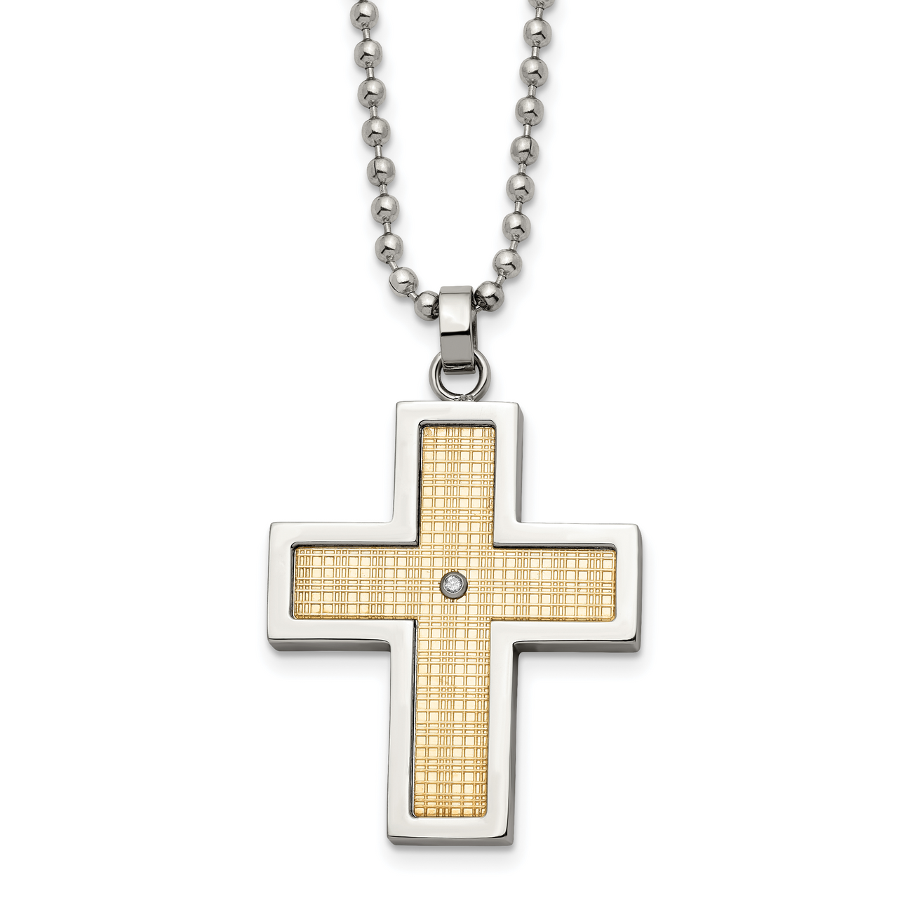 Golden Large Huge Stainless Steel Classic Wire Cross Pendant Necklace Rolo  Chain 4mm 24 inch Father Gifts.Mens Gifts - AliExpress