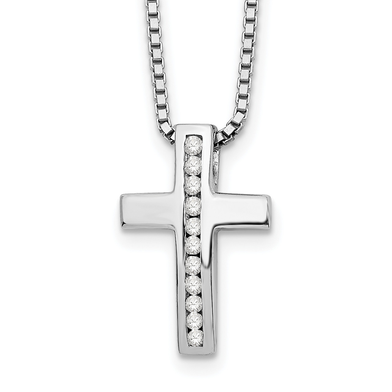 14K White Gold Large Diamond Cross Pendant for Men & Women by LUXURMAN  3.3ctw 000453