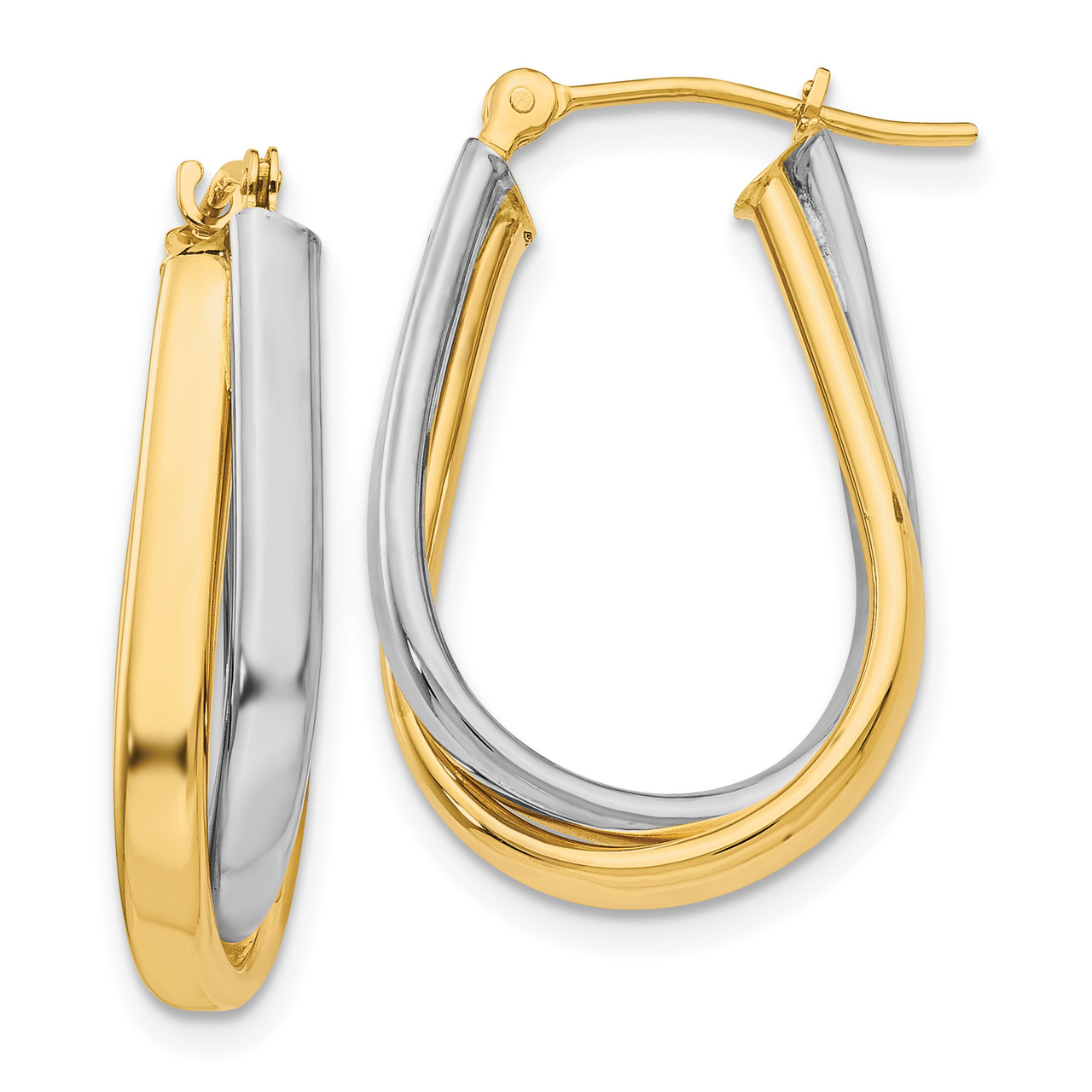 Double Polished Hoop Earrings in 14K Yellow Gold