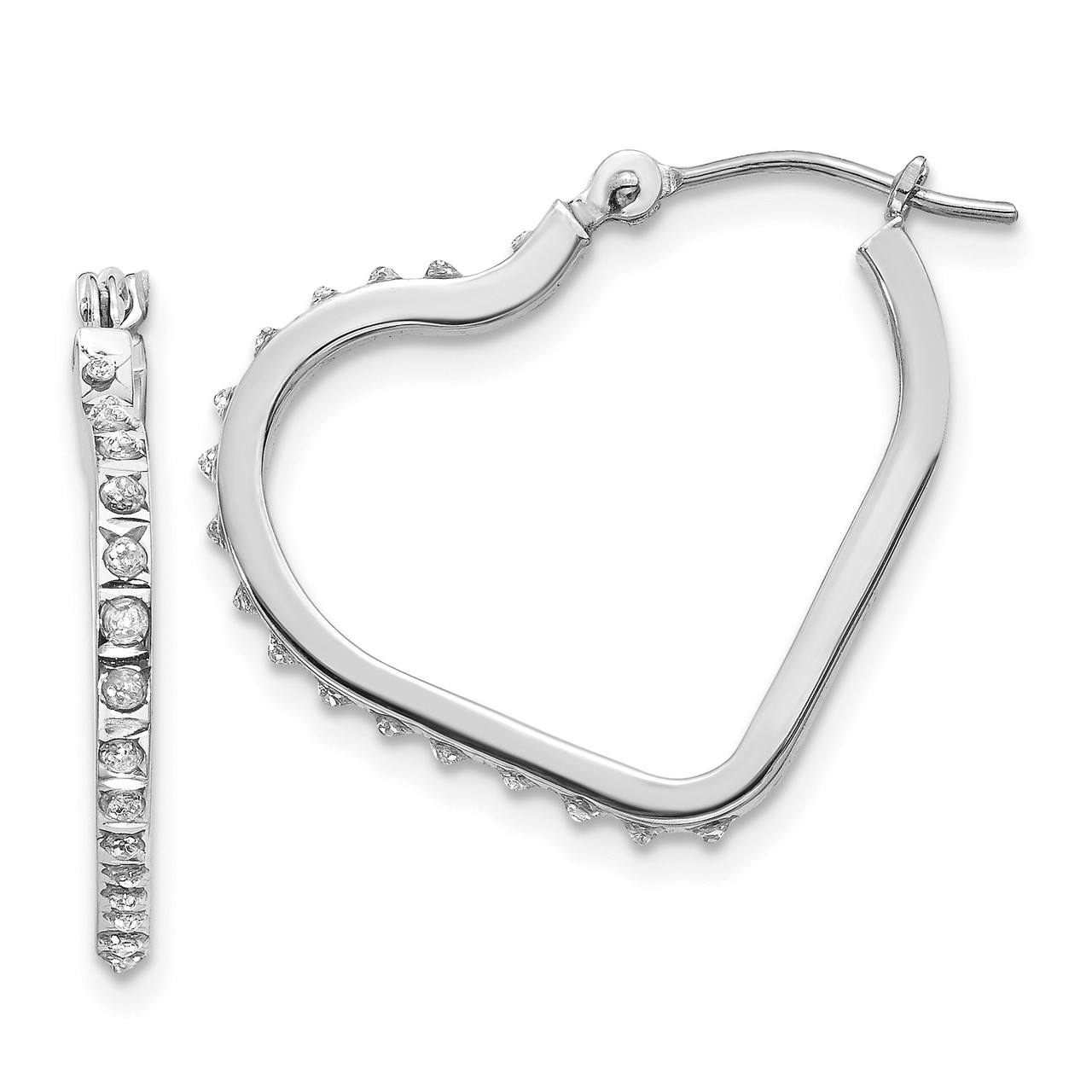 Open Heart Hoop Earrings in 10K White Gold | Banter