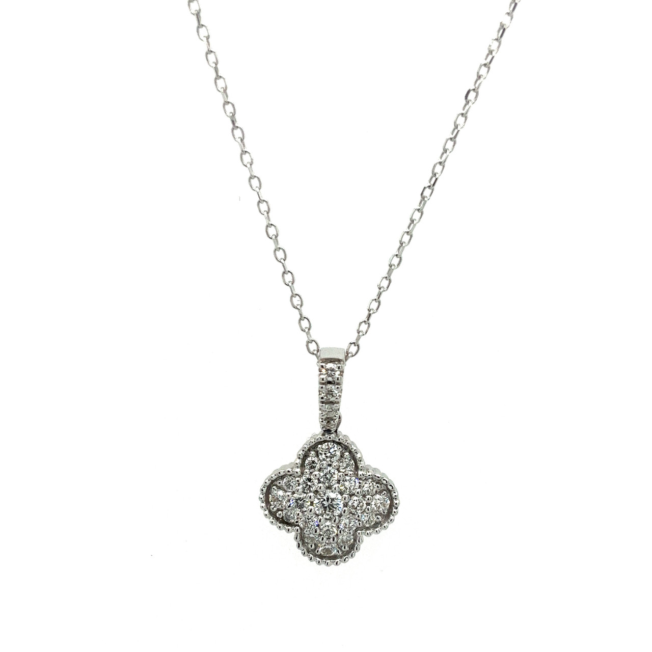 Gabriel & Co. Diamond Clover Necklace