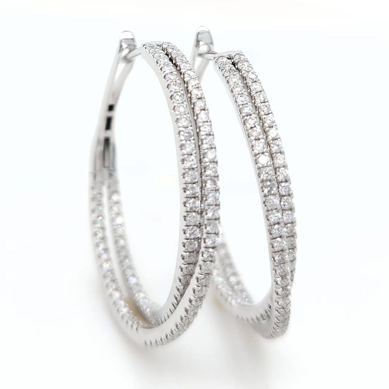 Diamond Double C Hoop Earrings