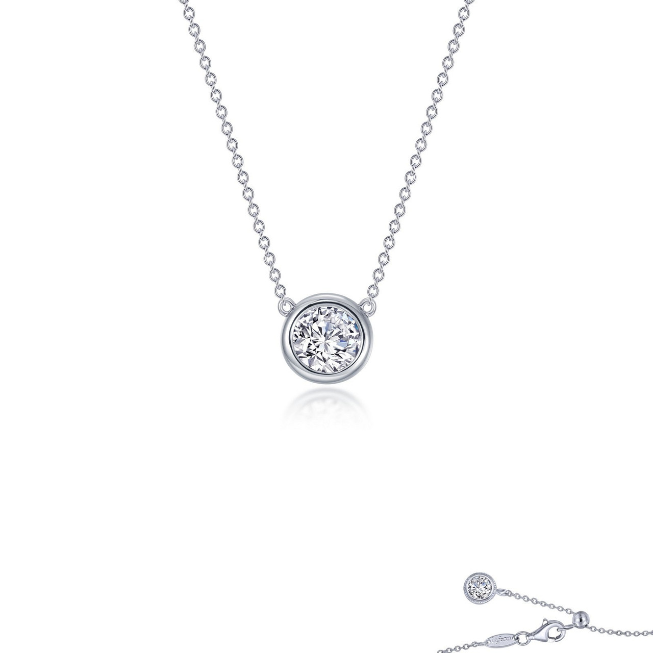 0.45 CTW Bezel-set Solitaire Necklace by Lafonn N0290CLP