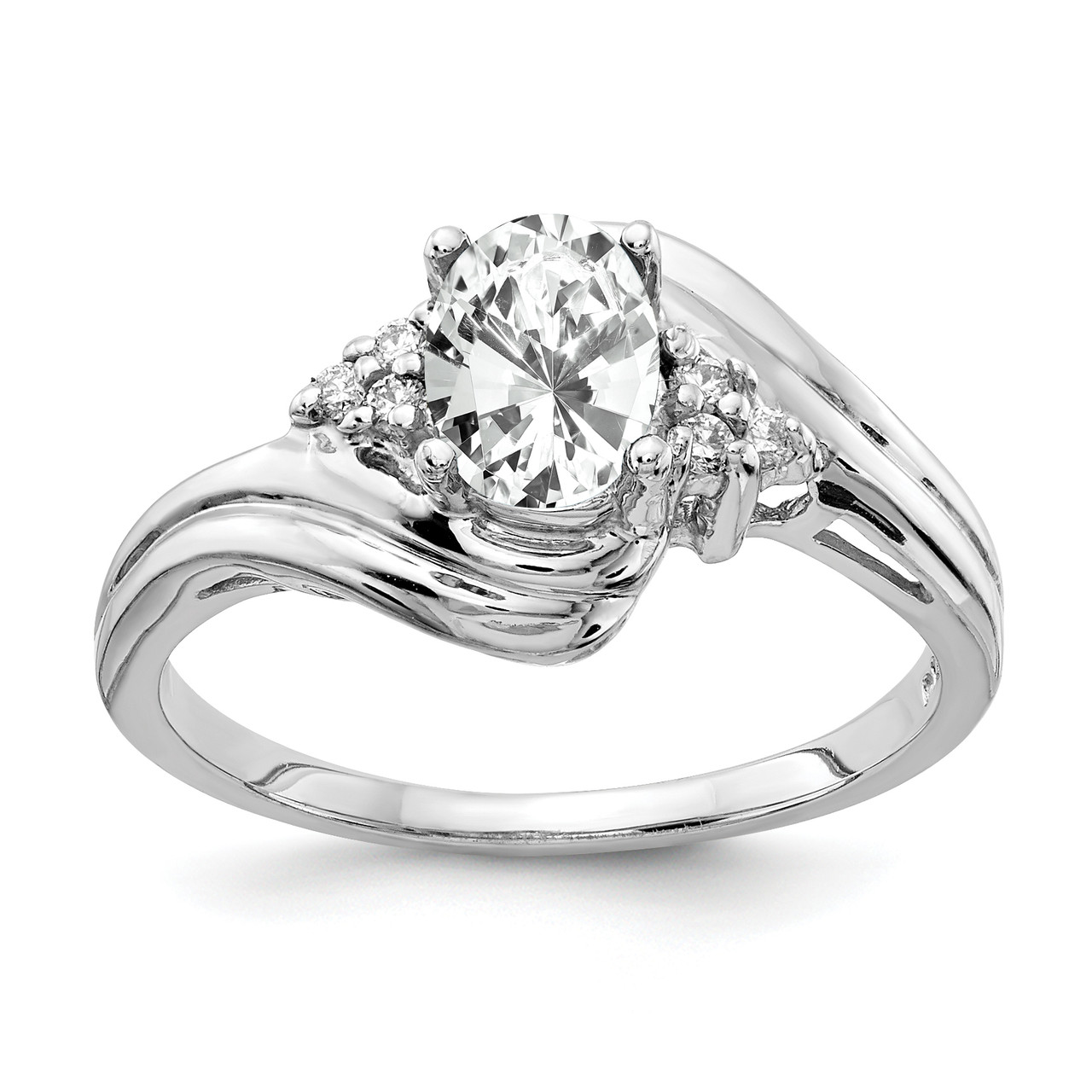 Sterling Silver Solitaire 3ct Oval CZ Wedding Engagement Ring Set #VR655-01  – BERRICLE