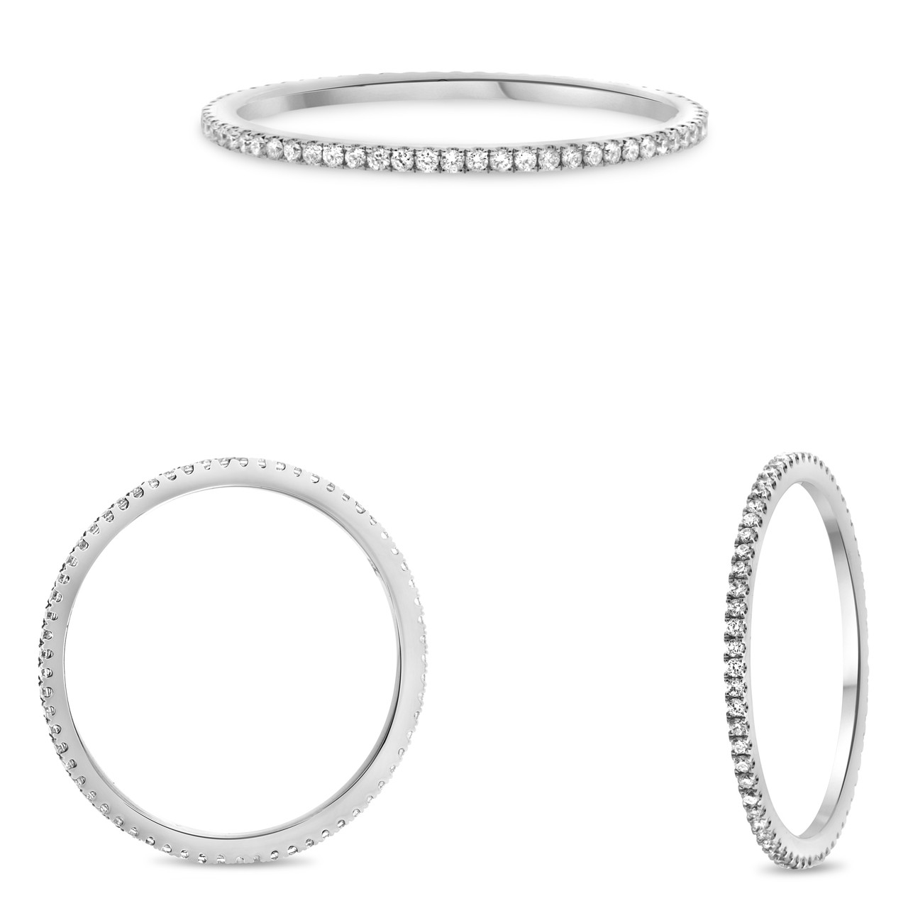 Monica Vinader Rose Gold Plated Vermeil Silver Skinny Diamond Eternity Ring  | Liberty