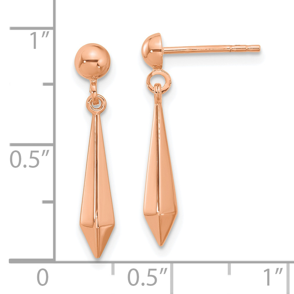 Leslieページ Leslie's 14KT Gold Rose Gold Polished Post Dangle Earrings LE2839