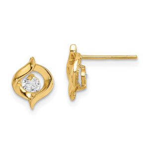 14KT Gold  Madi K CZ Twist Post Earrings YE1896
