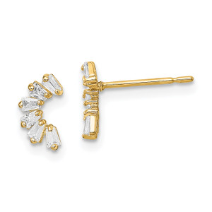 14KT Gold  Madi K CZ Arch Post Earrings TF1575