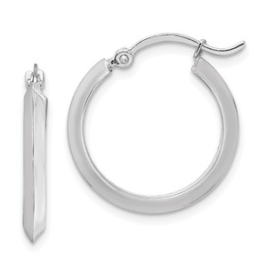 14KT Gold  White Gold Polished Hoop Earrings YE1830
