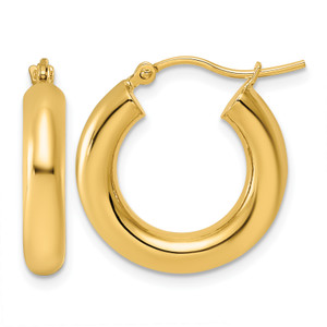 14KT Gold  Polished 4mm x 20mm Lightweight Tube Earrings YE1877