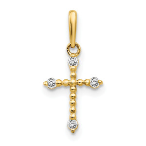 14KT  cubic zirconia  Children's Cross Pendant 14KT  cubic zirconia  Children's Cross Pendant
