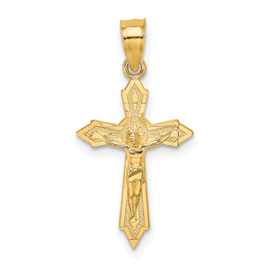 14KT  W/ Arrow Pointed Ends Crucifix Charm