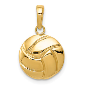 14KT  Gold Polished Volleyball Pendant