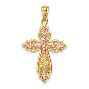 14KT  Two-Tone Cross Pendant