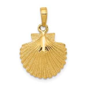 14KT  Scallop Shell Pendant