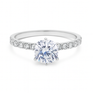14kt White Gold Diamond Engagement Setting 6 Prong 0.50 CTW 