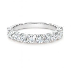 14kt White Gold 11 Stone Shared Prong Diamond Wedding Band 1.20 CTW 