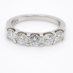 14kt White Gold U Prong Diamond Wedding Band  1.65 CTW 