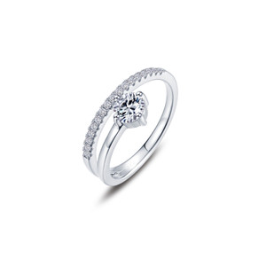 Lafonn Starstruck Ring in sterling silver bonded with platinum