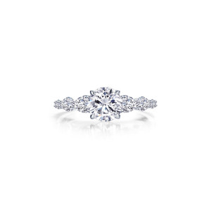 Lafonn 3.08 CTW Solitaire Engagement Ring in sterling silver bonded with platinum