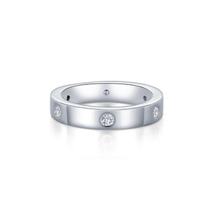 Lafonn Invisible Set Eternity Band in sterling silver bonded with platinum