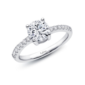 Lafonn 1.54 CTW Solitaire Engagement Ring in sterling silver bonded with platinum