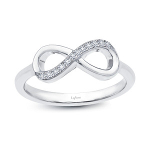 Lafonn 0.17 CTW Infinity Ring in sterling silver bonded with platinum