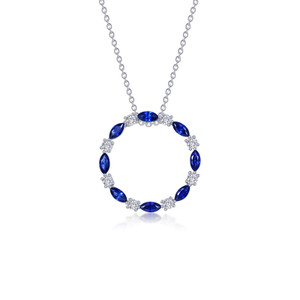 Lafonn Fancy Lab-Grown Sapphire Open Circle Necklace