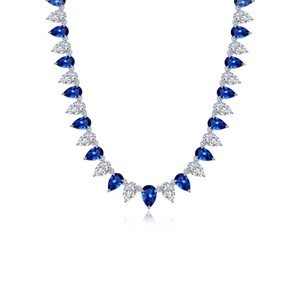 Lafonn 38 CTW Fancy Lab-Grown Sapphire Tennis Choker Necklace