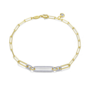 Lafonn 0.85 CTW 2-Tone Paperclip Bracelet