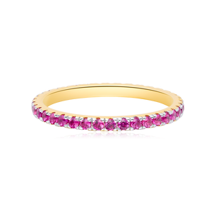 MR0102 - Lab-Created Ruby Eternity Ring in 14K Yellow Gold by Monte Luna