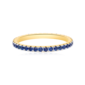 MR0103 - Lab-Created Sapphire Eternity Ring in 14K Yellow Gold by Monte Luna
