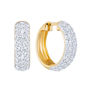 ME0061 - Wide Pave Hoop Earrings in 14K Yellow Gold by Monte Luna