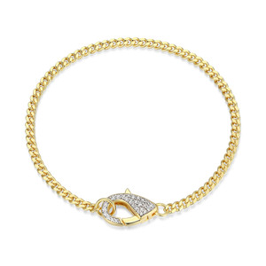 MB0108 - Pave Clasp Lab-Created Diamond Bracelet