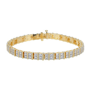 MB0129 - Timeless Channel Set Lab-Created Diamond Tennis Bracelet