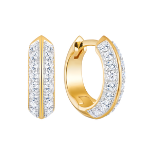 BE0159Y - Knife Edge Hoop Earrings in 14K Yellow Gold-Plated Sterling Silver