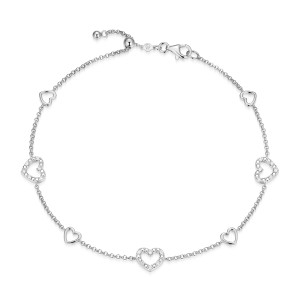 BA0274W - AmorÃ© Station Lab-Created Diamond Bolo Anklet
