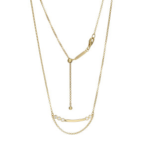 BN0254Y - Lab-Created Diamond Bar Bolo Necklace