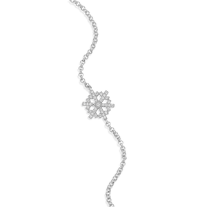 BB0043W - Snowflake Bolo Bracelet in Rhodium-Plated Sterling Silver
