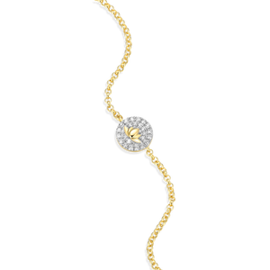 BB0025Y - Lotus Tag Bolo Bracelet in 14K Yellow Gold-Plated Sterling Silver