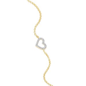 BB0011Y - Open Heart Bolo Bracelet in 14K Yellow Gold-Plated Sterling Silver