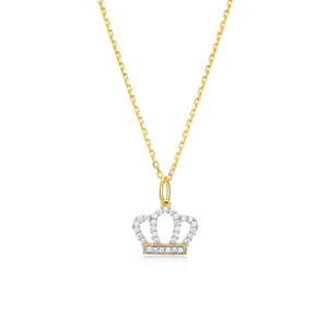 BN0024Y - Royalty Statement Necklace in 14K Yellow Gold-Plated Sterling Silver