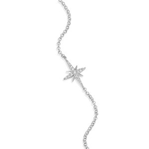 BB0027W - Cardinal Points Bolo Bracelet in Rhodium-Plated Sterling Silver