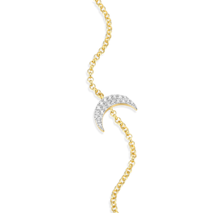 BB0042Y - Crescent Bolo Bracelet in 14K Yellow Gold-Plated Sterling Silver