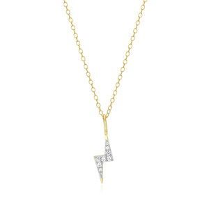 BN0044Y - Lighting Pendant Necklace in 14K Yellow Gold-Plated Sterling Silver