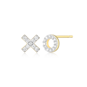 BE0005Y - XO Stud Earrings in 14K Yellow Gold-Plated Sterling Silver