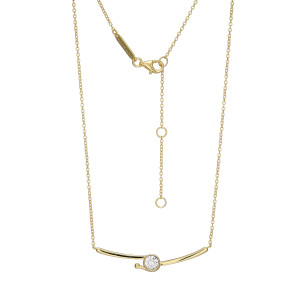 BN0258Y - Bezel-Set Lab-Created Diamond Necklace