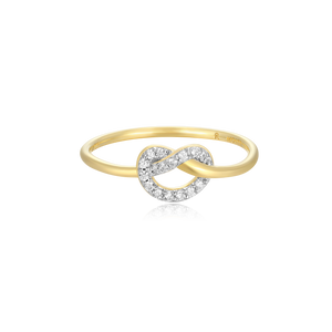 BR0013Y - Knot Statement Ring in 14K Yellow Gold-Plated Sterling Silver