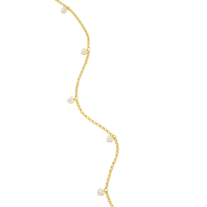 BB0147Y - Dangling Hearts Bolo Bracelet in 14K Yellow Gold-Plated Sterling Silver